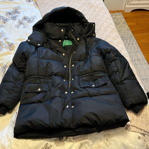 J.Crew black primaloft chateau parka. Size S.